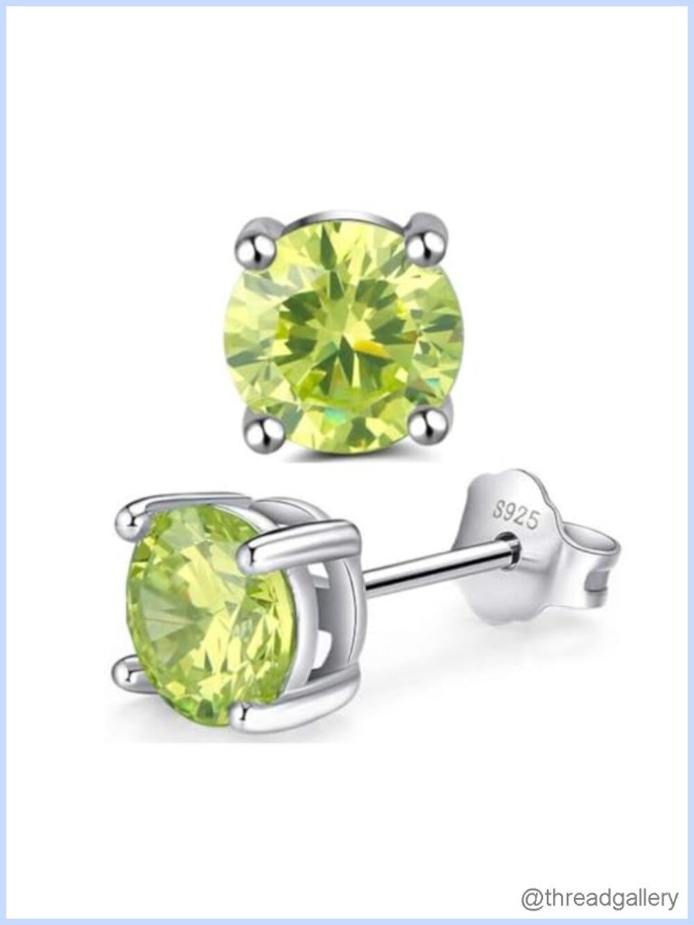 6mm Sparkle CZ Stud Earrings Solid 925 Sterling Silver Birthstone